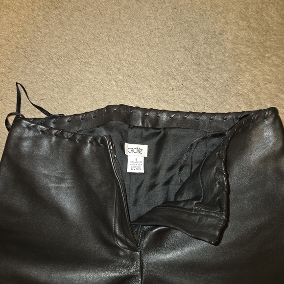 Cache Women's Dark Leather Flare Pants - Picture 5 of 9
